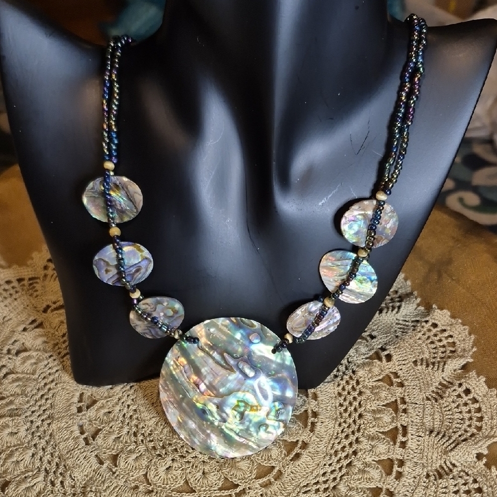 Iridescent Shell Necklace